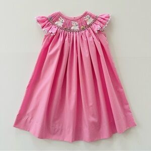Stitchy Fish 24 Months Baby Girl Easter Bunny Pink Smocked Dress Spring
